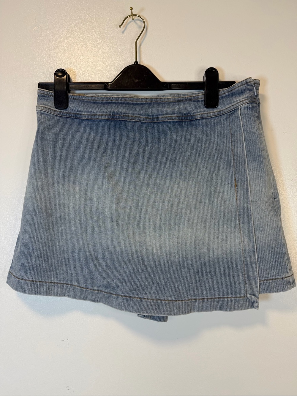 Lulus Definite Perfection Medium Wash‎ Denim Faux Wrap Skort Women’s XL